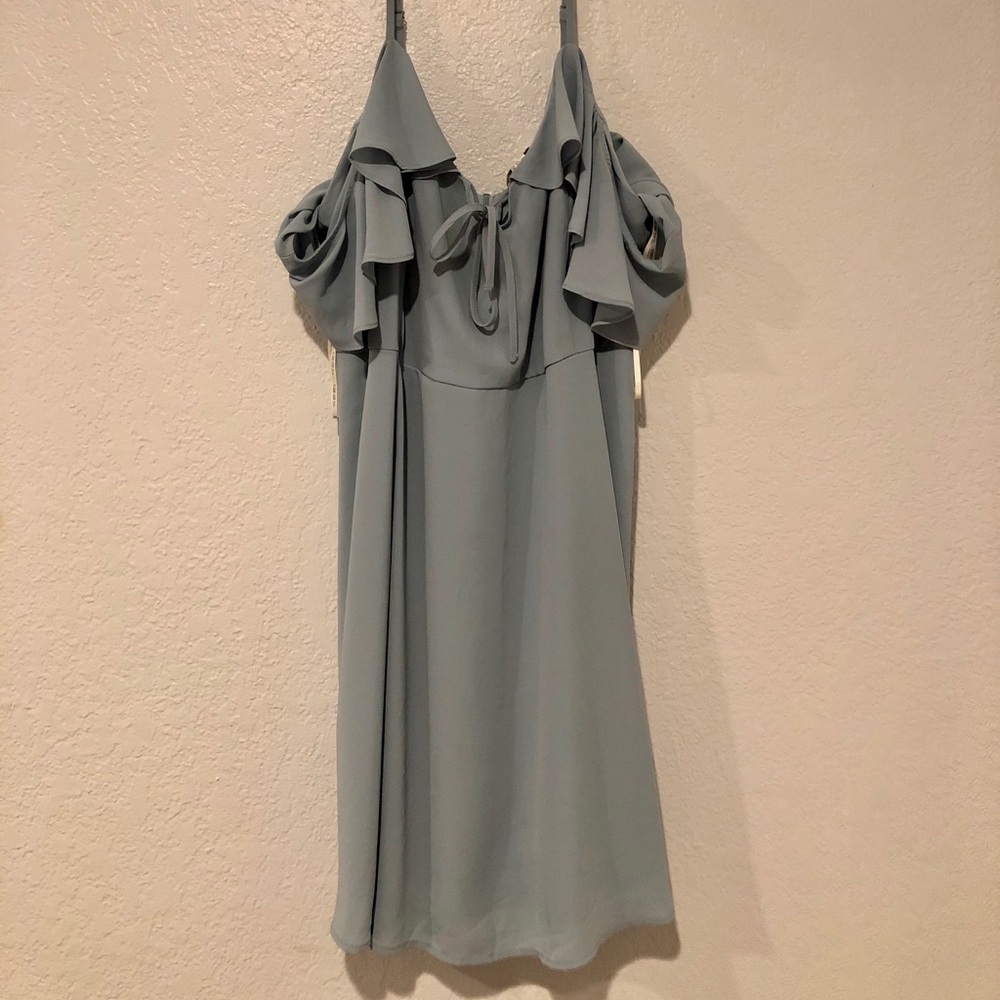 Light Blue Off the Shoulder Dress